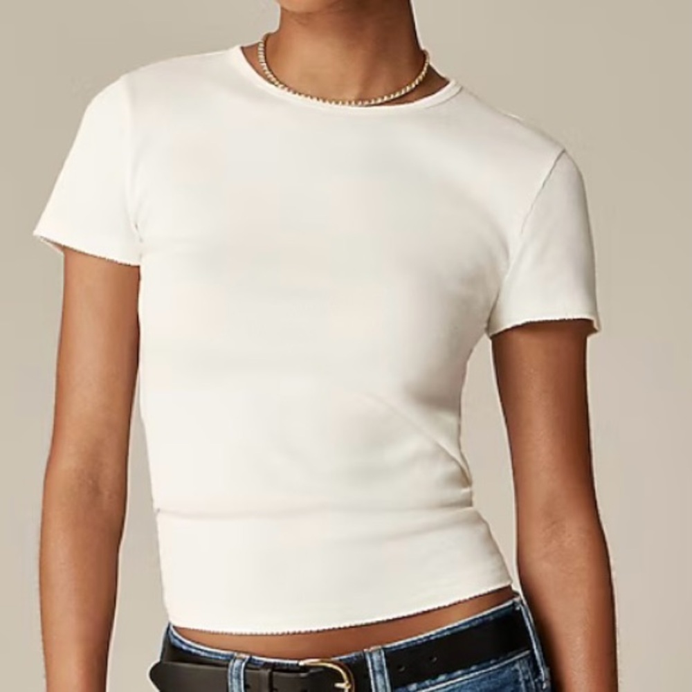 Fine rib short-sleeve T-shirt - XL